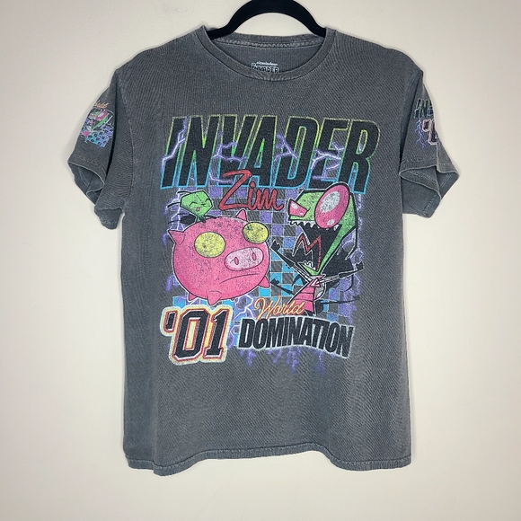 Invader‎ Zim GIR Racing Boyfriend Fit Girls T-Shirt Size Small - Picture 1 of 4